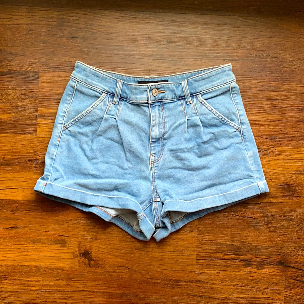 Express Shortie High Rise Denim Shorts